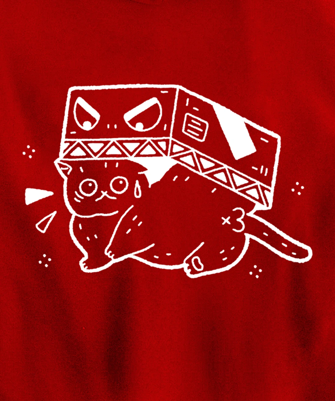 Scared Cat in Box Funny Gift Cat Lover Anime Fan Men Women Pullover Hoodie