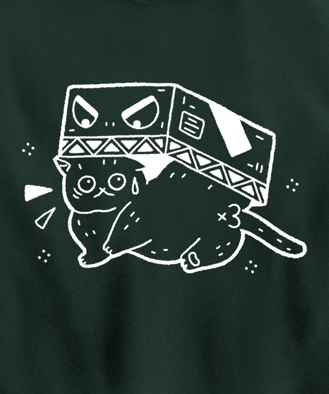 Scared Cat in Box Funny Gift Cat Lover Anime Fan Men Women Pullover Hoodie