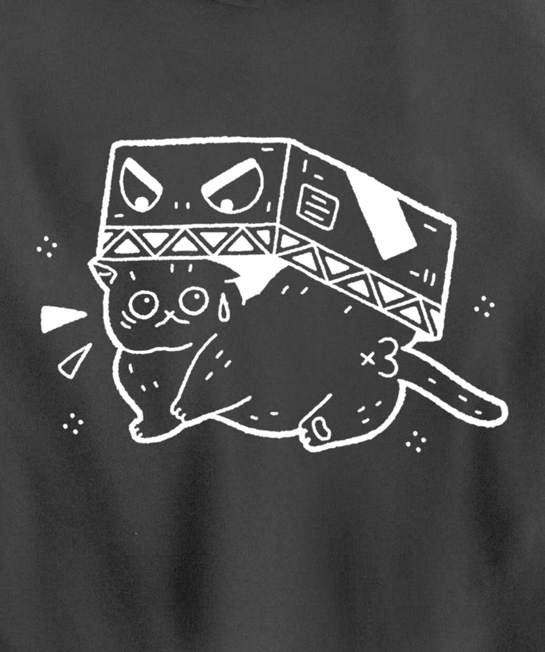 Scared Cat in Box Funny Gift Cat Lover Anime Fan Men Women Pullover Hoodie