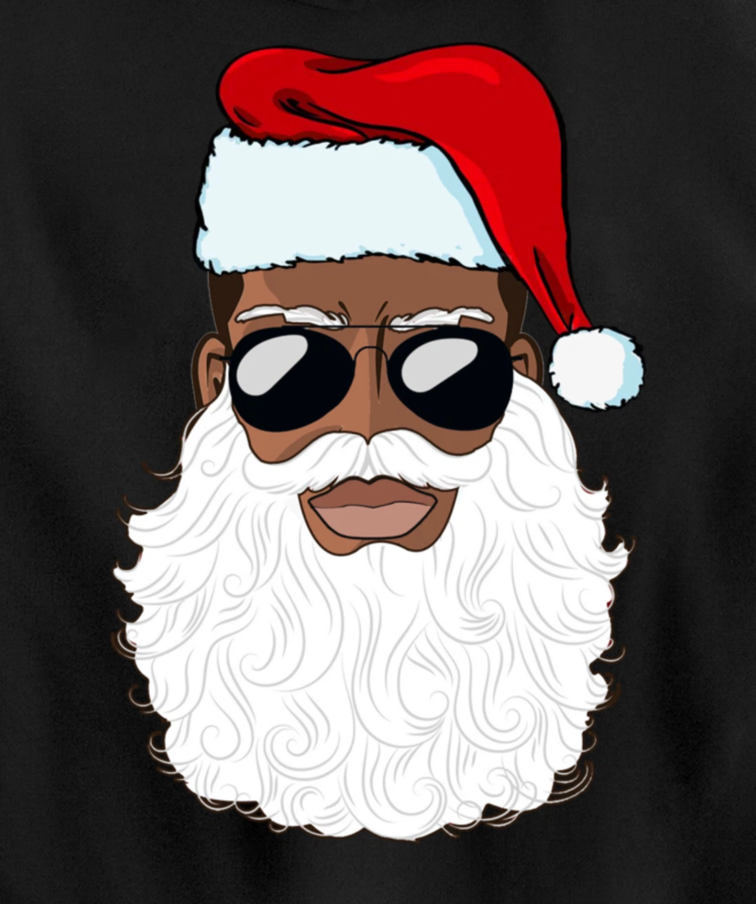 Santa Claus Black Xmas Santa Afro African American Proud Pullover Hoodie