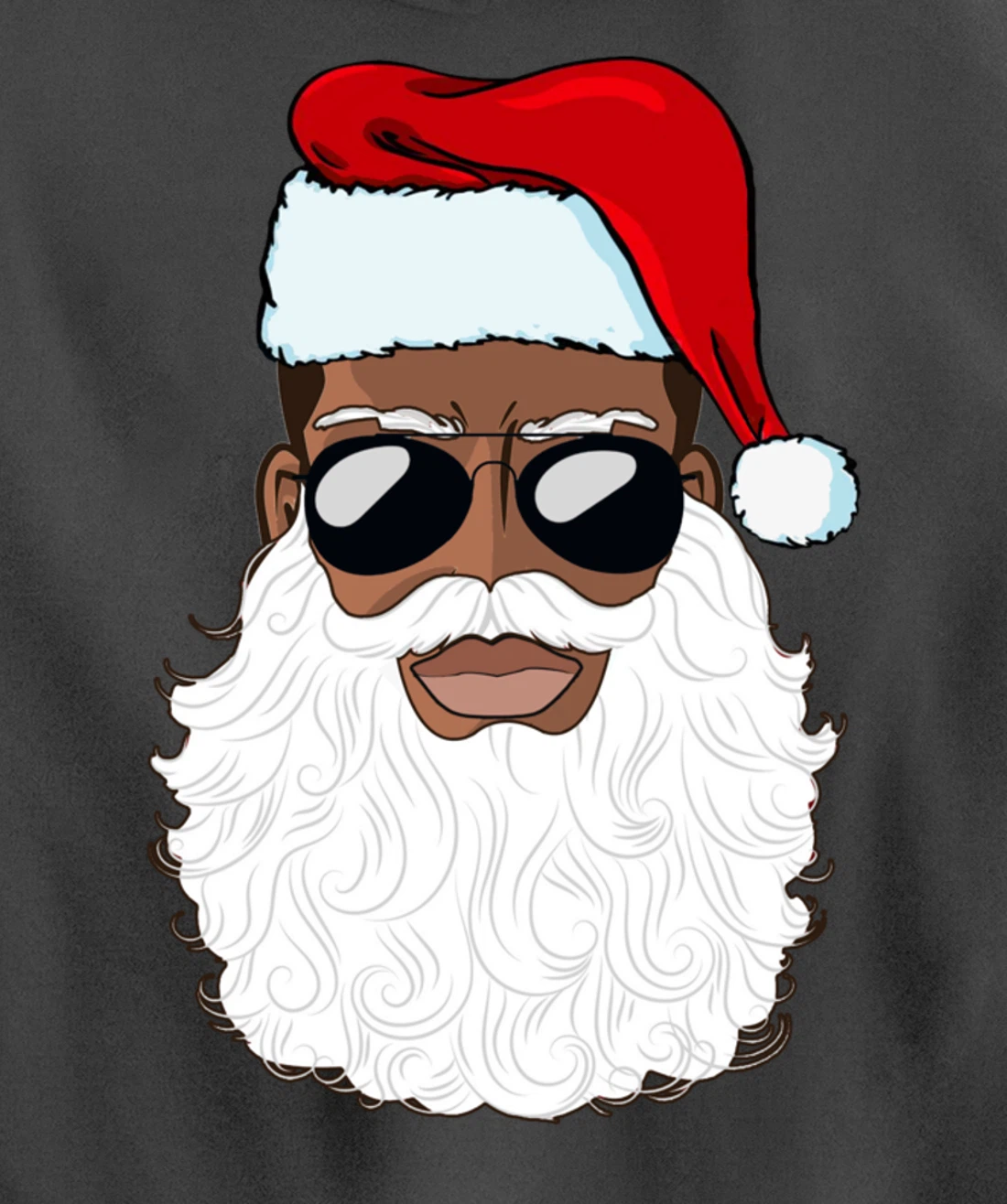 Santa Claus Black Xmas Santa Afro African American Proud Pullover Hoodie