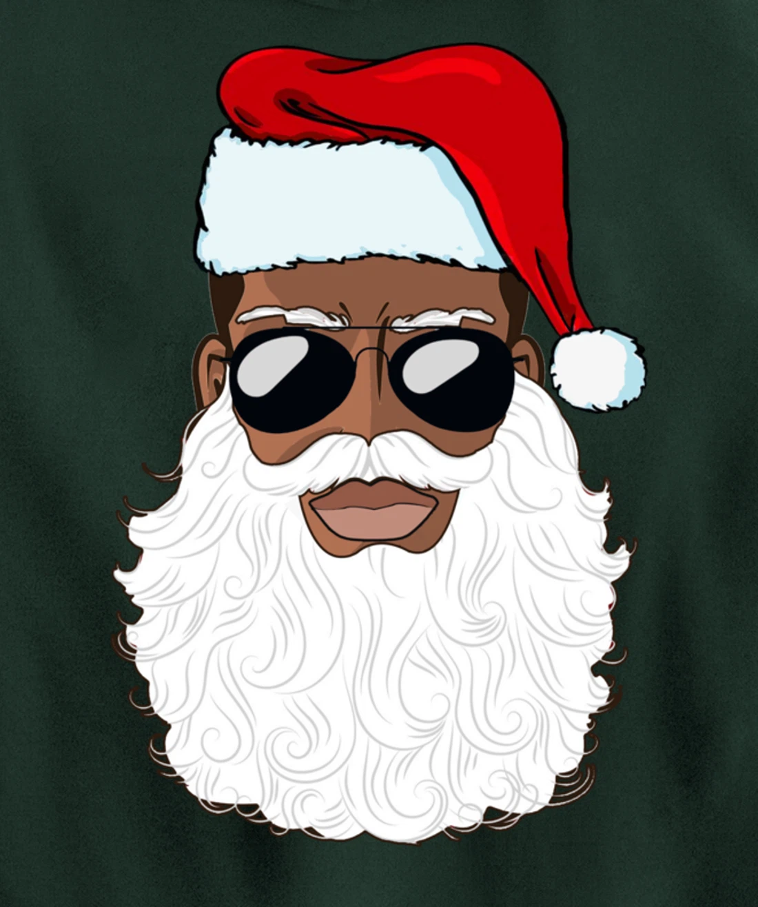 Santa Claus Black Xmas Santa Afro African American Proud Pullover Hoodie