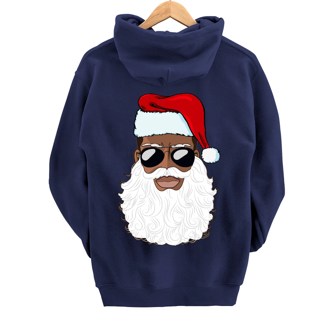 Santa Claus Black Xmas Santa Afro African American Proud Pullover Hoodie