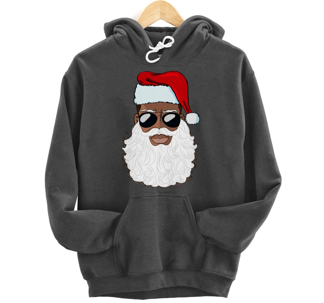 Santa Claus Black Xmas Santa Afro African American Proud Pullover Hoodie
