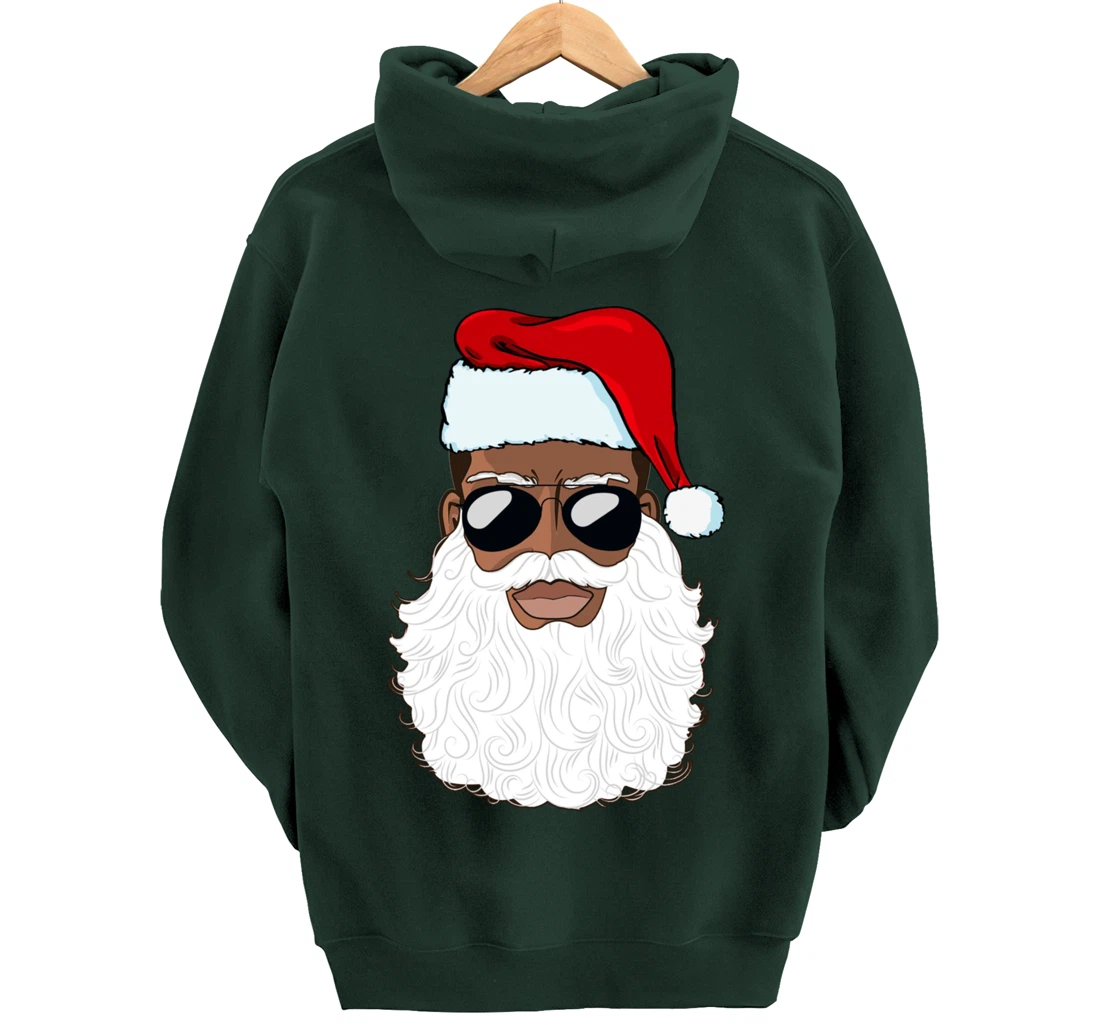 Santa Claus Black Xmas Santa Afro African American Proud Pullover Hoodie
