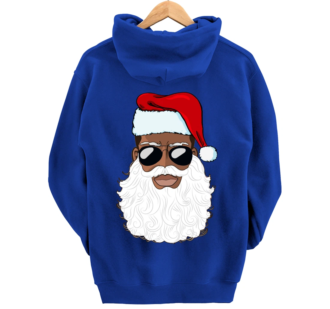 Santa Claus Black Xmas Santa Afro African American Proud Pullover Hoodie