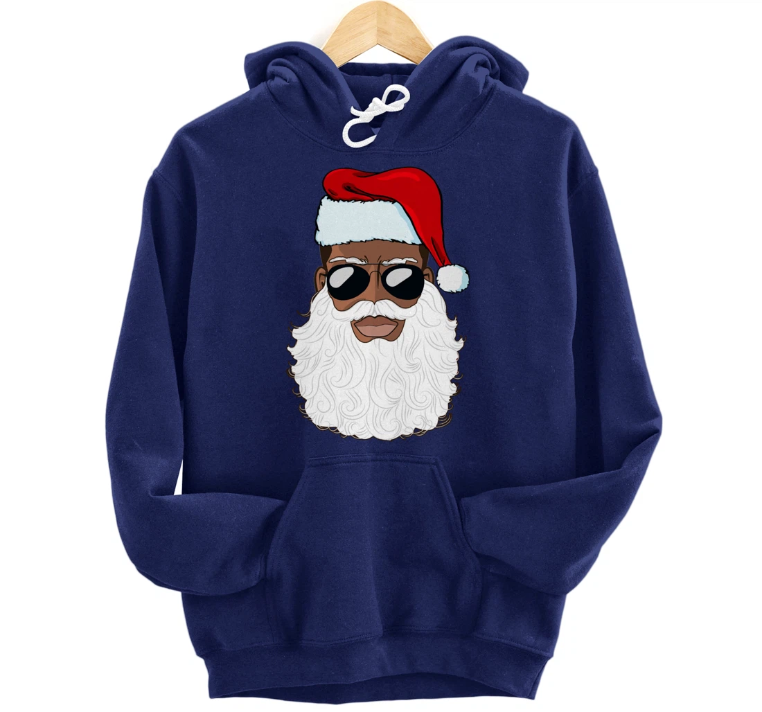 Santa Claus Black Xmas Santa Afro African American Proud Pullover Hoodie