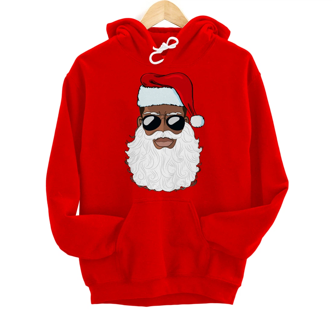 Santa Claus Black Xmas Santa Afro African American Proud Pullover Hoodie