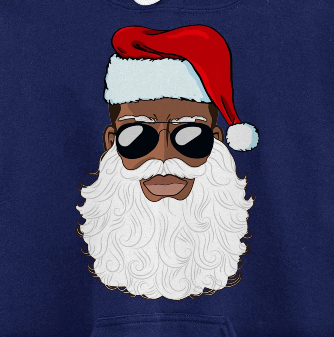 Santa Claus Black Xmas Santa Afro African American Proud Pullover Hoodie