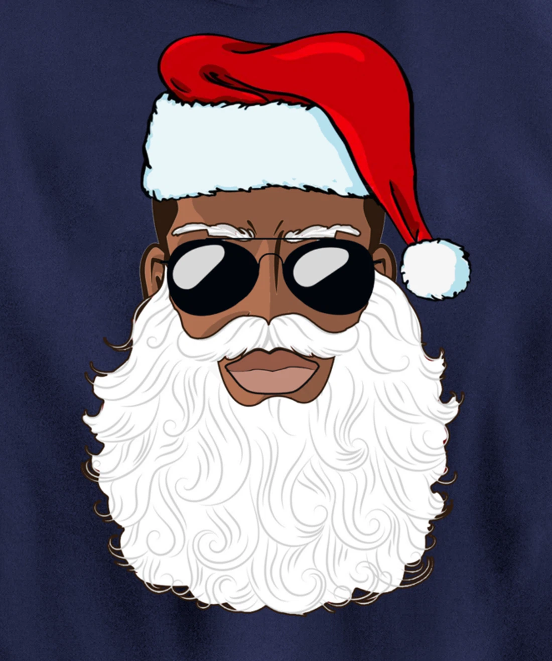 Santa Claus Black Xmas Santa Afro African American Proud Pullover Hoodie