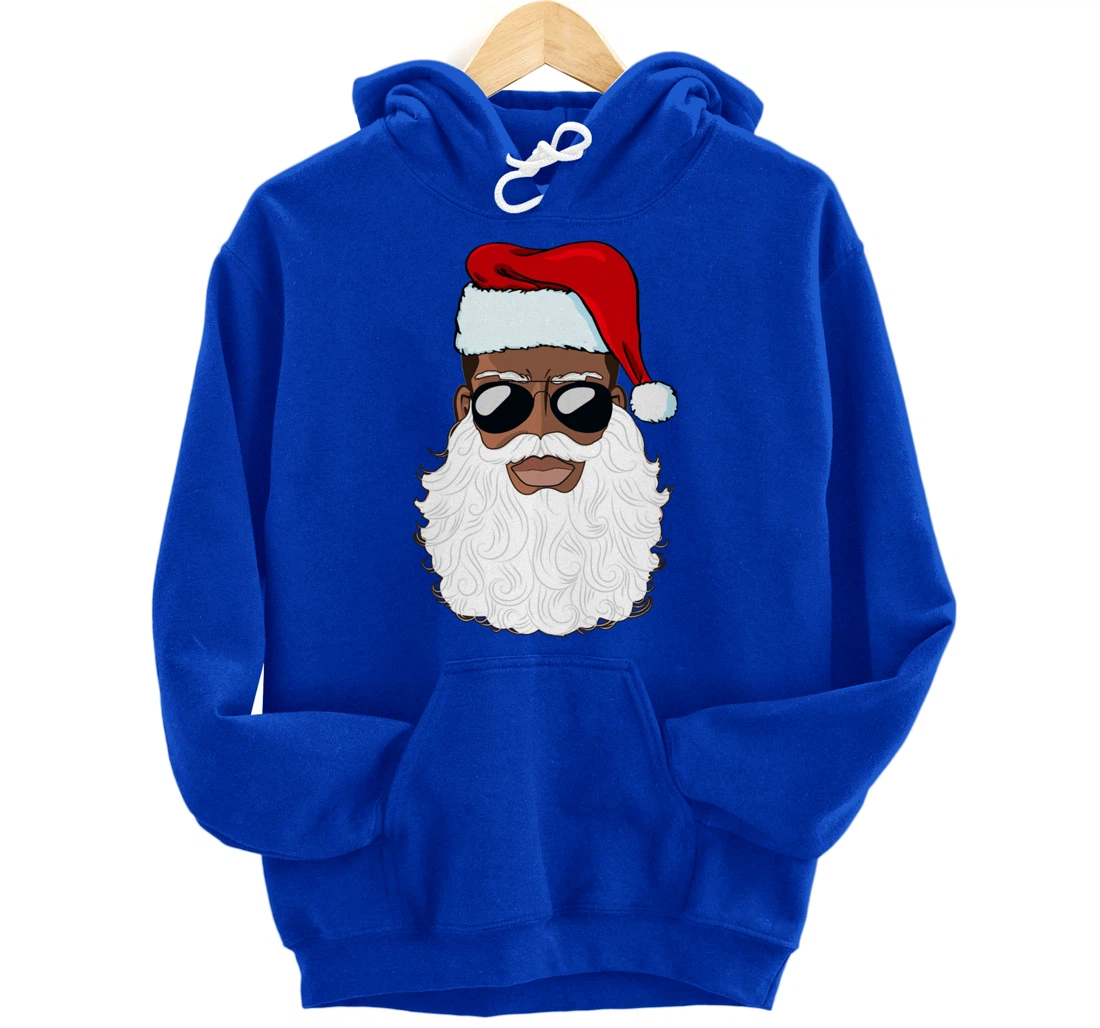 Santa Claus Black Xmas Santa Afro African American Proud Pullover Hoodie