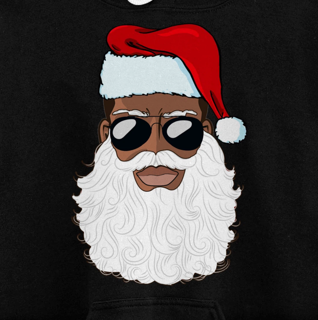 Santa Claus Black Xmas Santa Afro African American Proud Pullover Hoodie