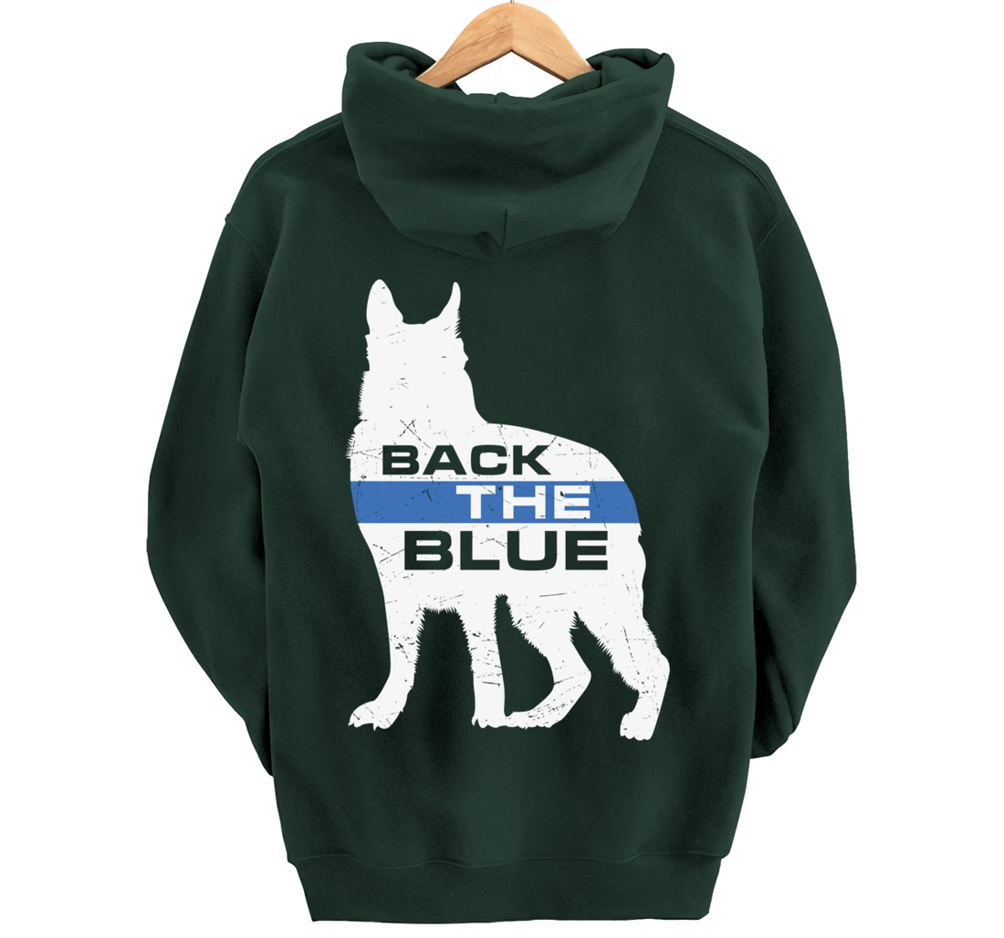 Thin Blue Line K-9 German Shepherd Police Dog Pullover Hoodie