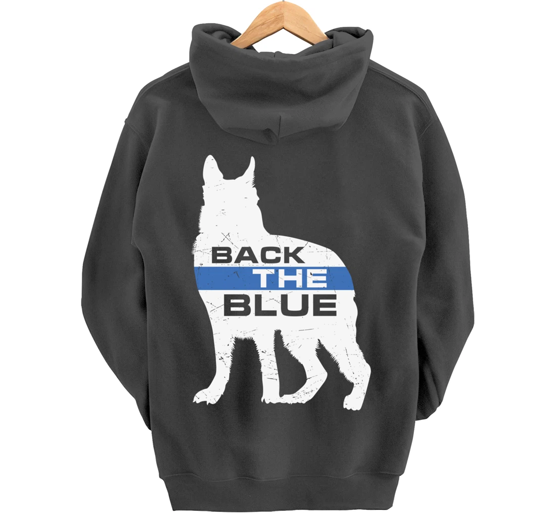 Thin Blue Line K-9 German Shepherd Police Dog Pullover Hoodie