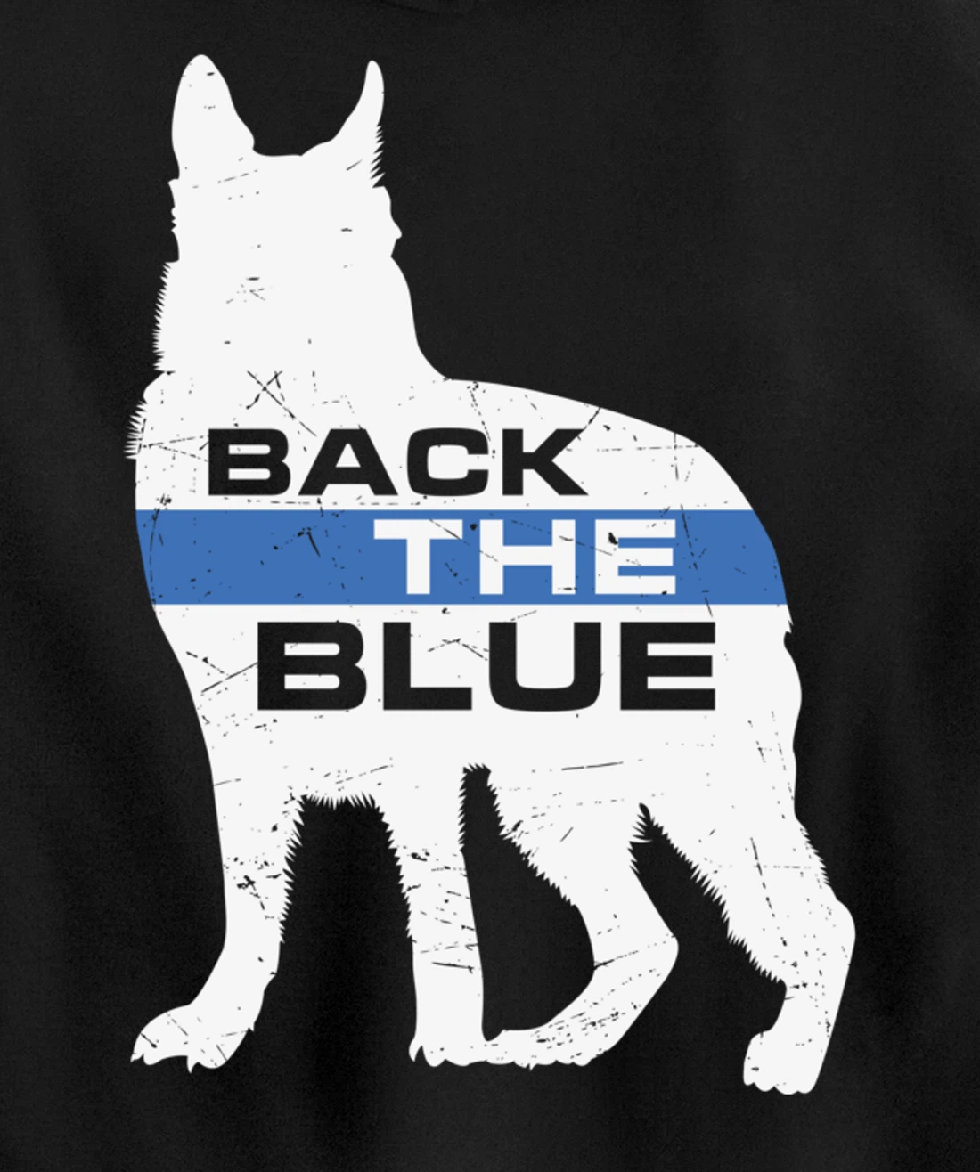 Thin Blue Line K-9 German Shepherd Police Dog Pullover Hoodie