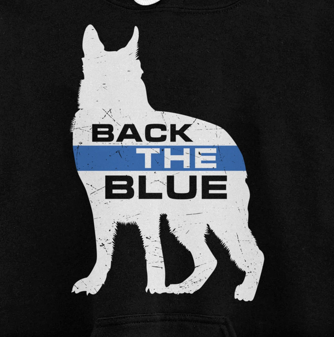 Thin Blue Line K-9 German Shepherd Police Dog Pullover Hoodie