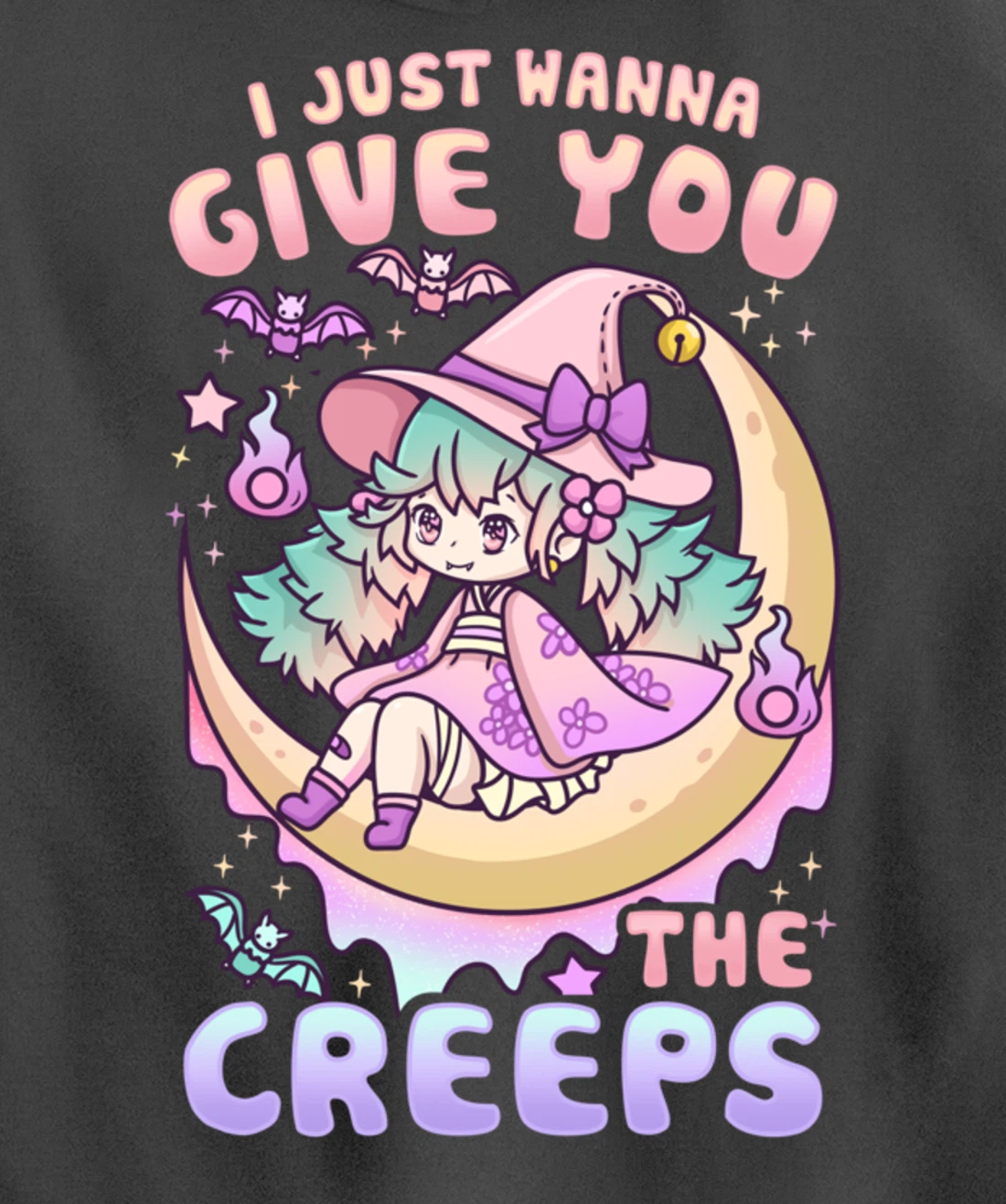 I Just Wanna Give You The Creeps Pastel Goth Kawaii Witches Pullover Hoodie
