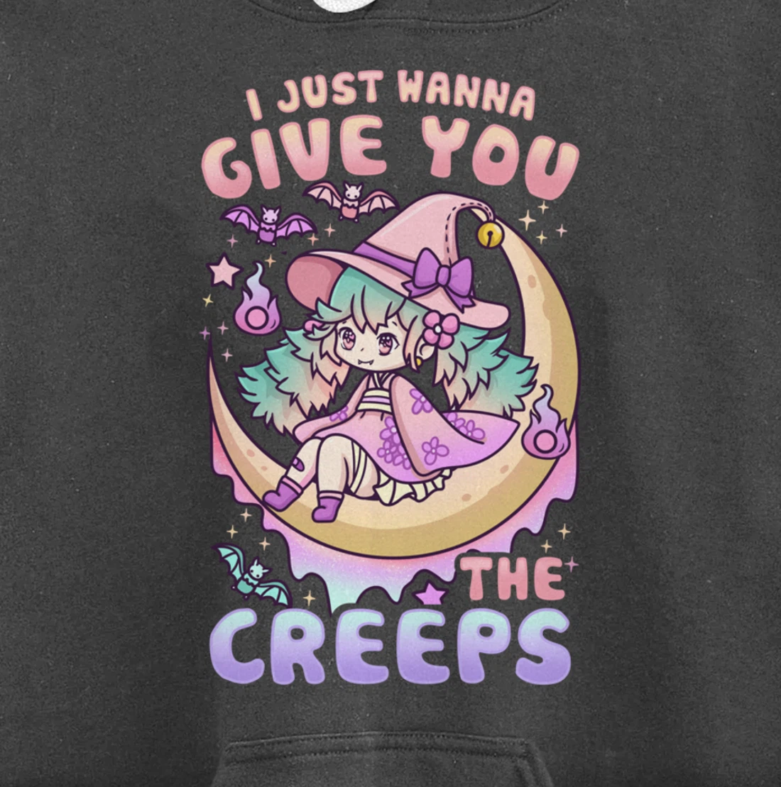 I Just Wanna Give You The Creeps Pastel Goth Kawaii Witches Pullover Hoodie