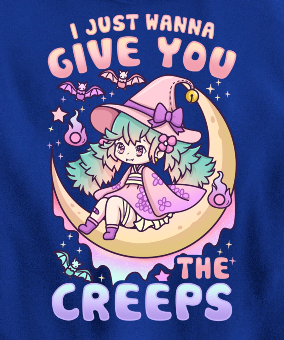 I Just Wanna Give You The Creeps Pastel Goth Kawaii Witches Pullover Hoodie