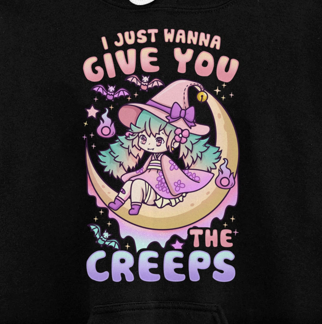 I Just Wanna Give You The Creeps Pastel Goth Kawaii Witches Pullover Hoodie