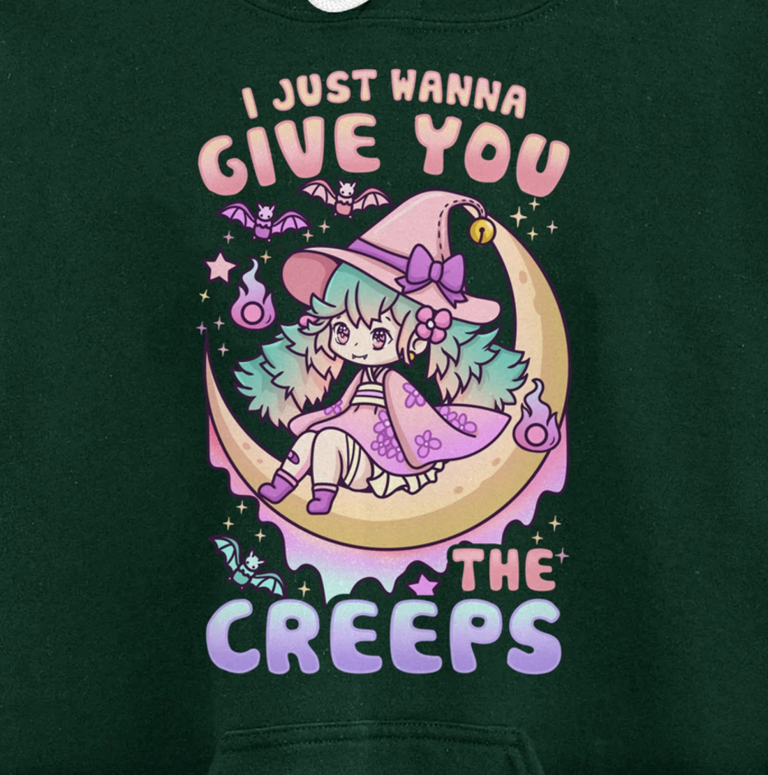 I Just Wanna Give You The Creeps Pastel Goth Kawaii Witches Pullover Hoodie