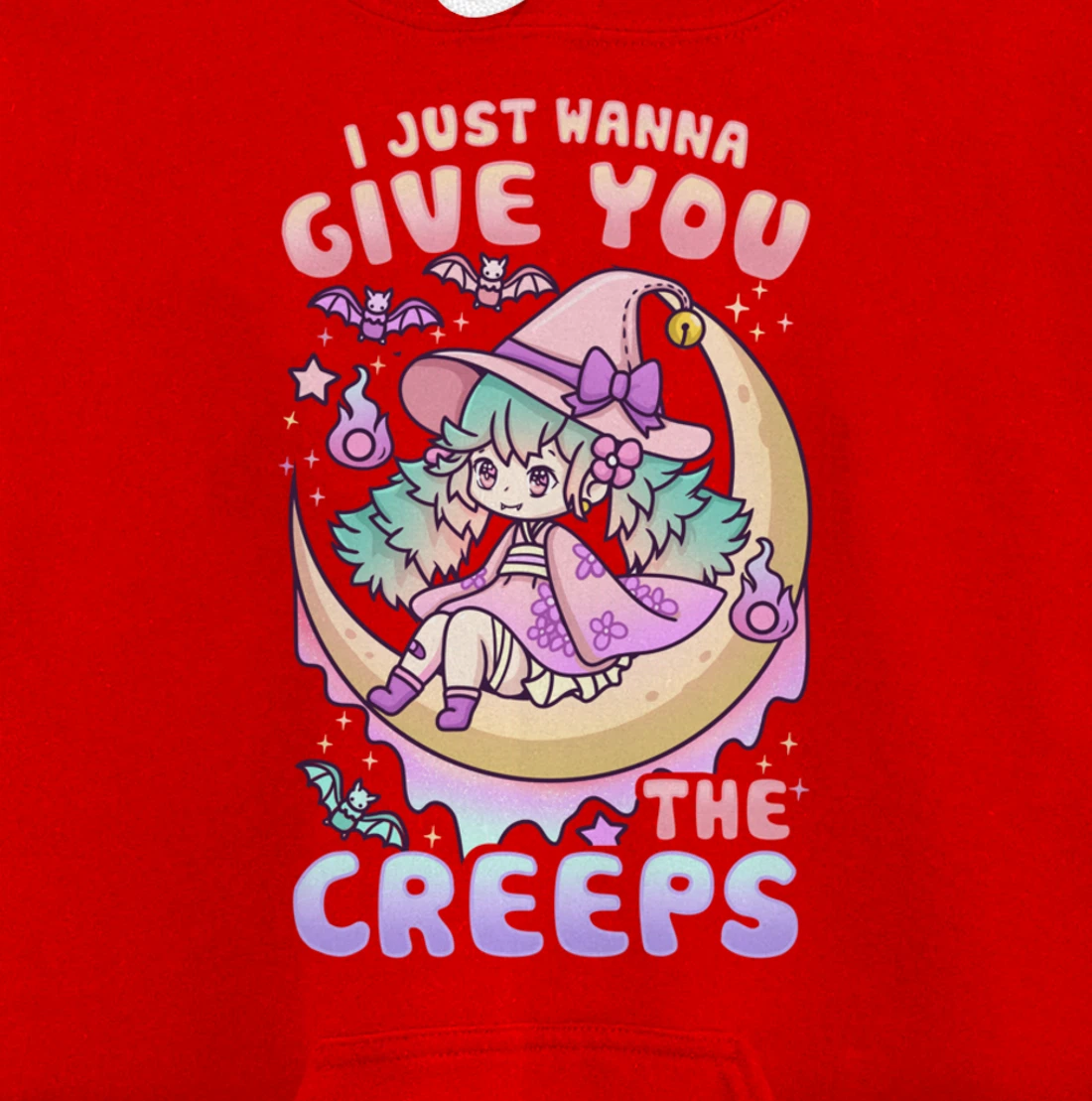 I Just Wanna Give You The Creeps Pastel Goth Kawaii Witches Pullover Hoodie