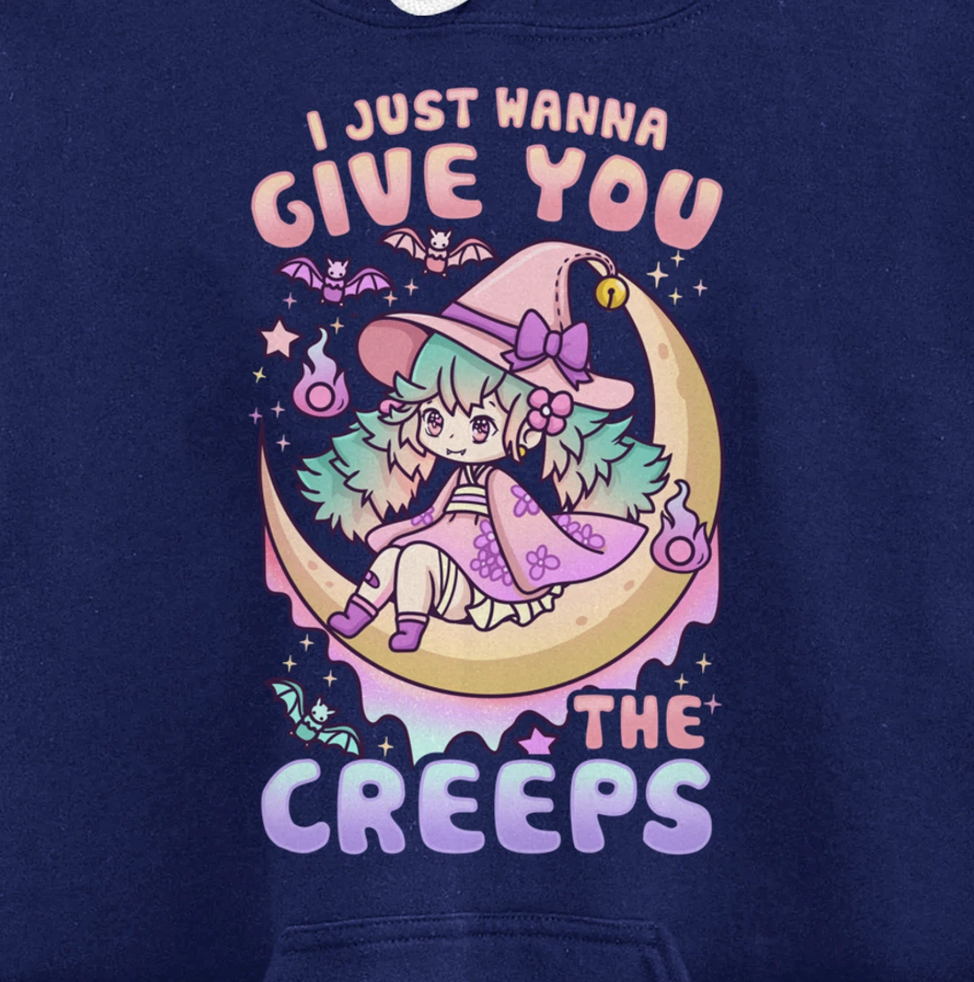 I Just Wanna Give You The Creeps Pastel Goth Kawaii Witches Pullover Hoodie