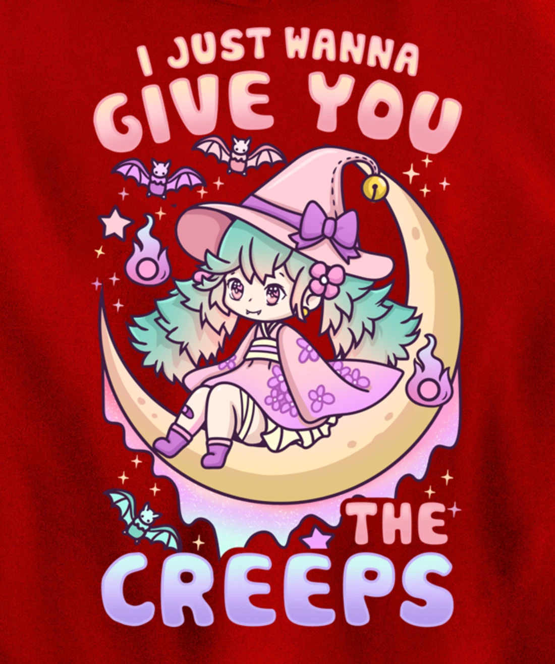 I Just Wanna Give You The Creeps Pastel Goth Kawaii Witches Pullover Hoodie