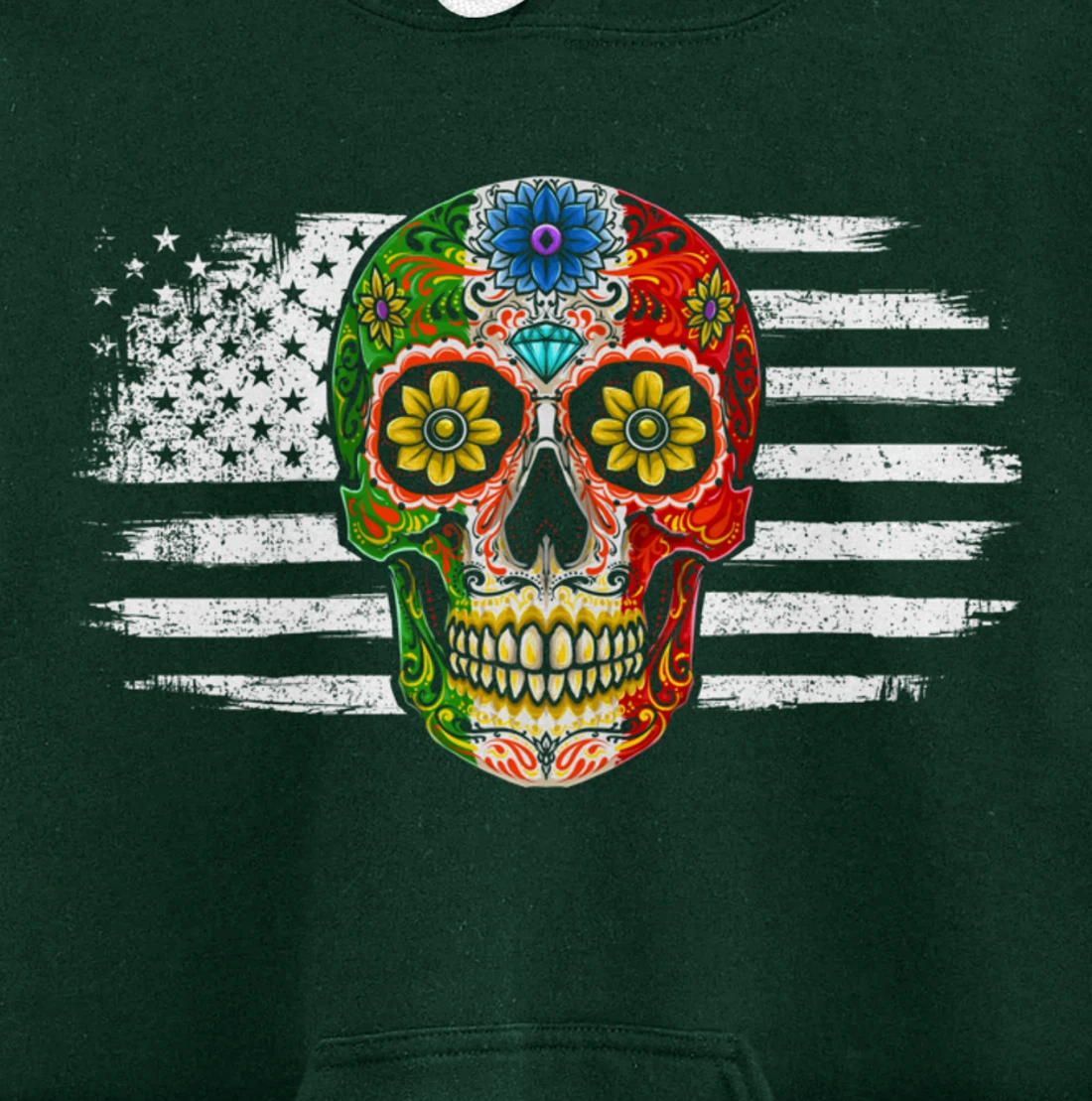 Sugar Skull Mexican Pullover Hoodie