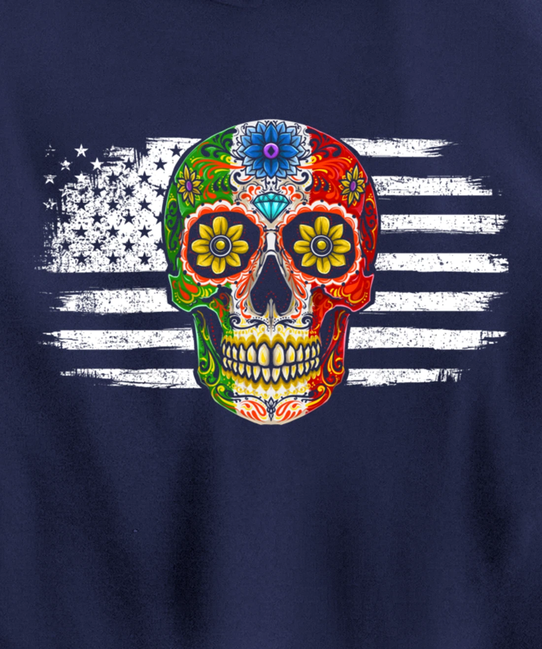 Sugar Skull Mexican Pullover Hoodie