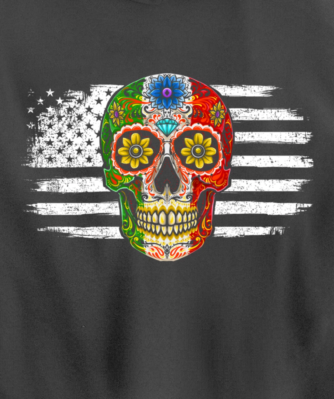 Sugar Skull Mexican Pullover Hoodie