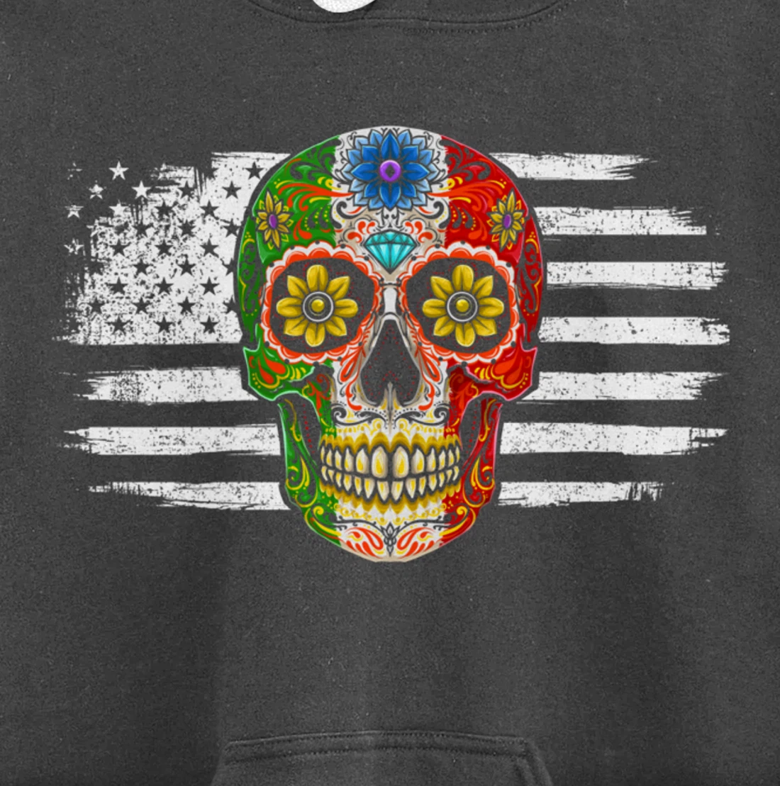 Sugar Skull Mexican Pullover Hoodie