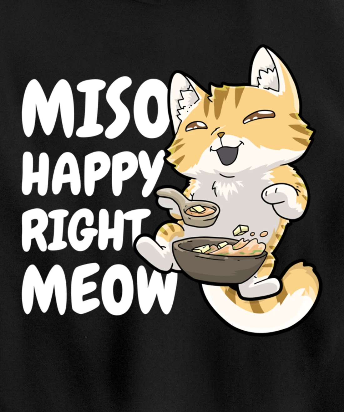 Miso Cat Japanese Anime Kawaii Neko Pullover Hoodie