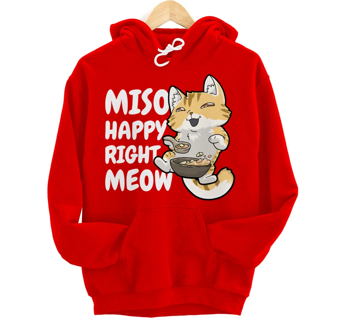 Miso Cat Japanese Anime Kawaii Neko Pullover Hoodie