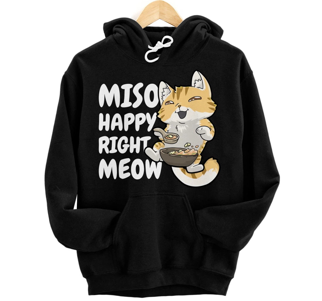 Miso Cat Japanese Anime Kawaii Neko Pullover Hoodie