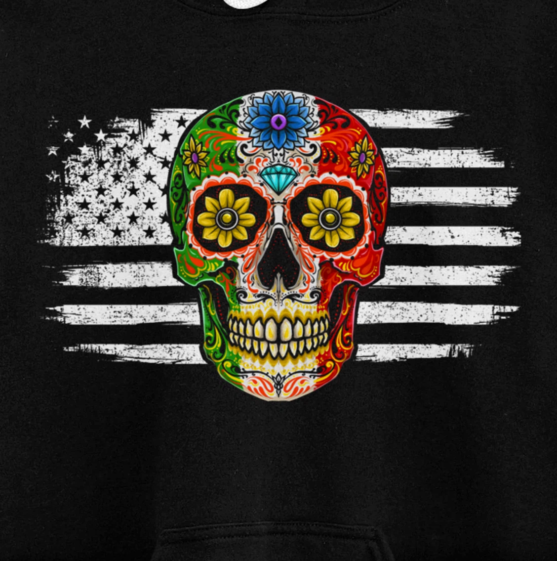 Sugar Skull Mexican Pullover Hoodie