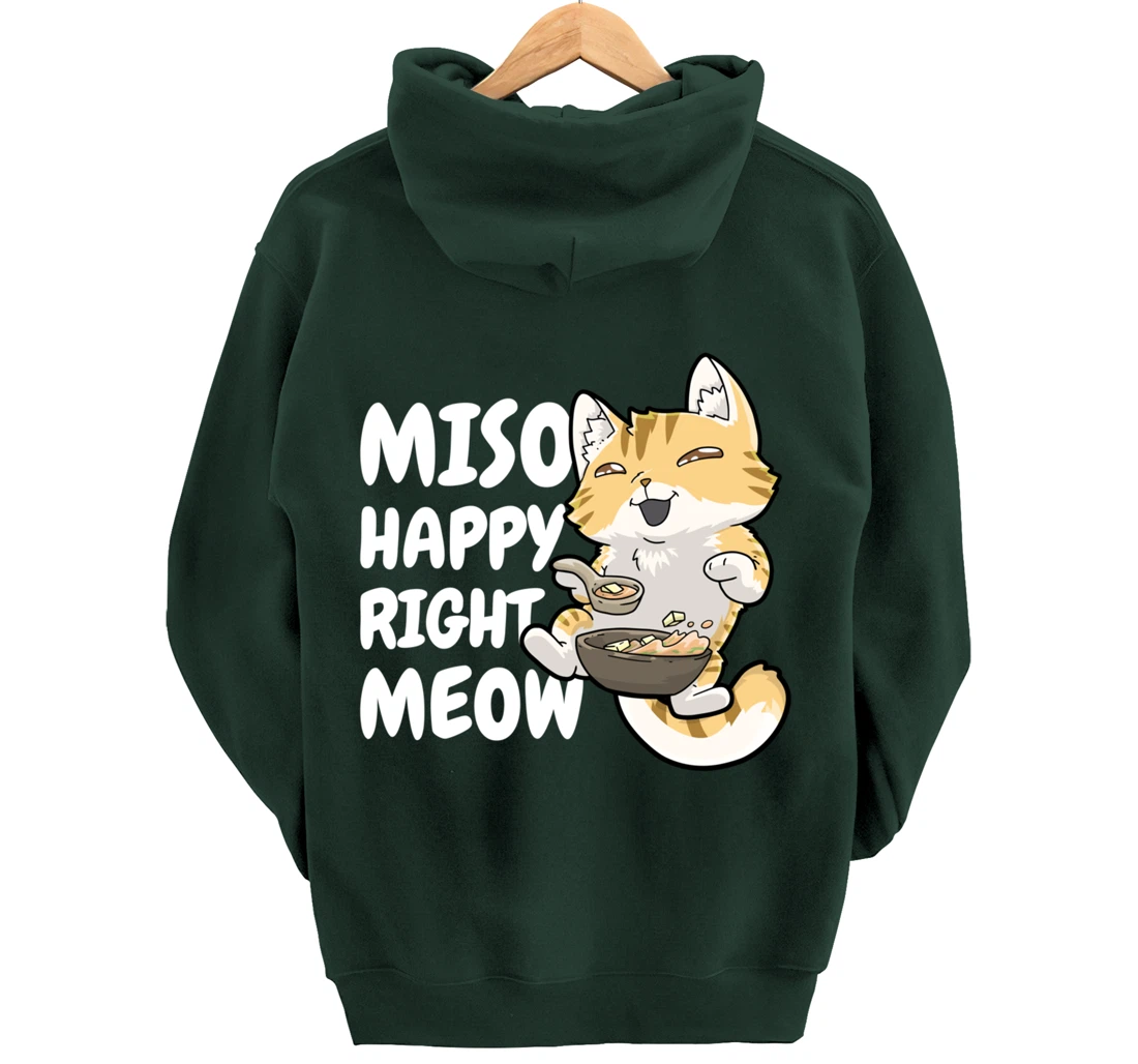 Miso Cat Japanese Anime Kawaii Neko Pullover Hoodie