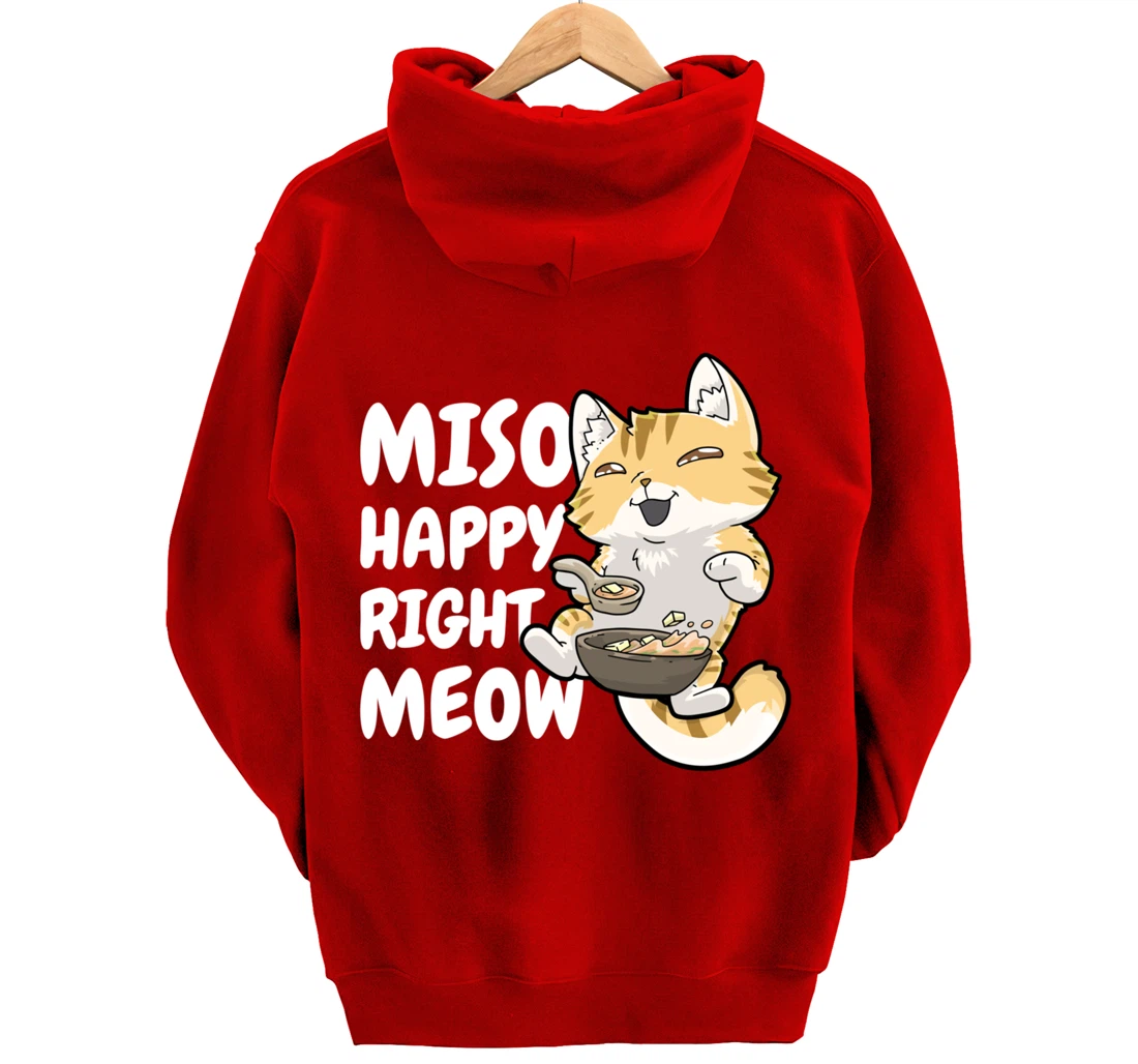 Miso Cat Japanese Anime Kawaii Neko Pullover Hoodie