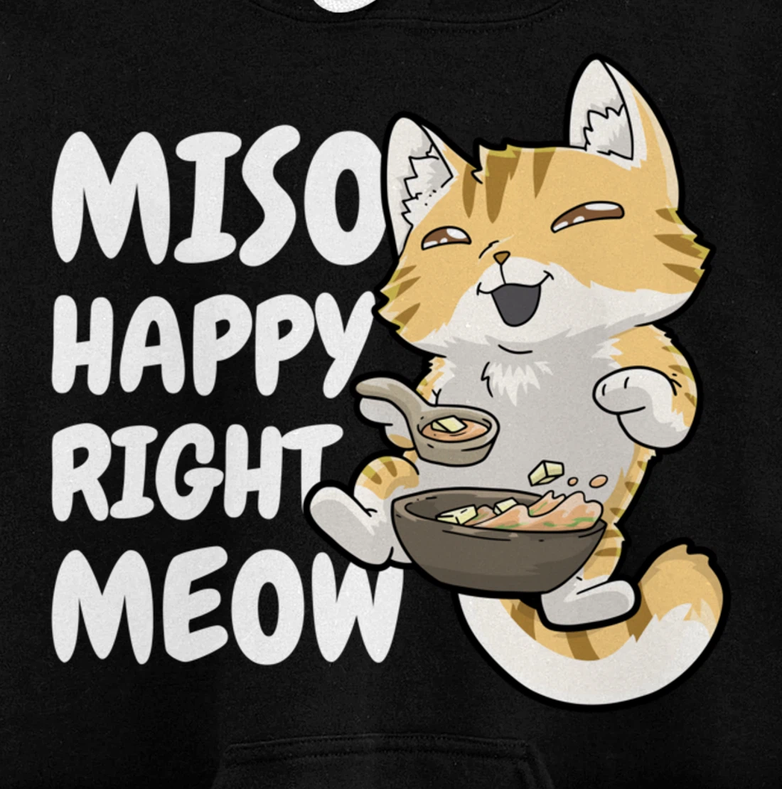 Miso Cat Japanese Anime Kawaii Neko Pullover Hoodie