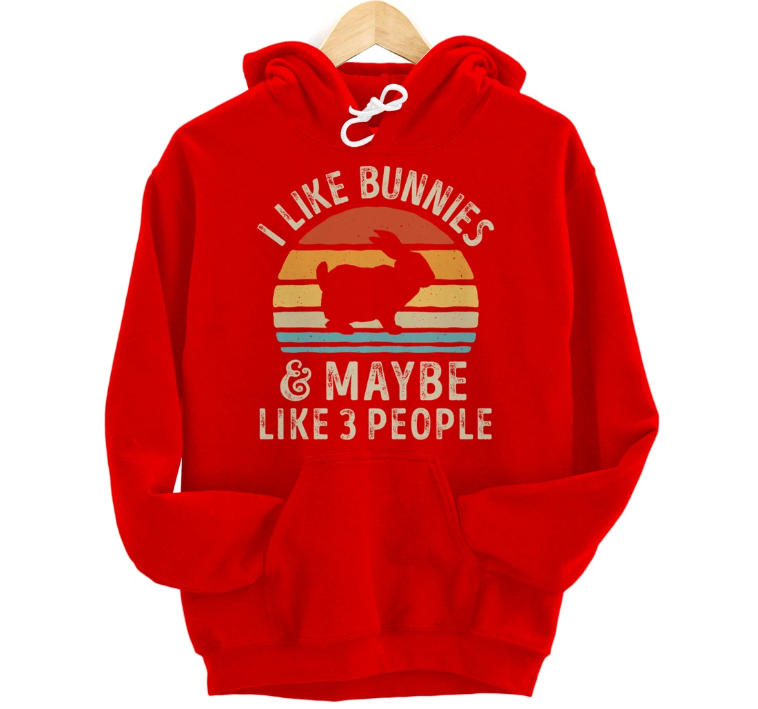Like Bunnies And Maybe Like 3 People Bunny Rabbit Retro Men Pullover Hoodie