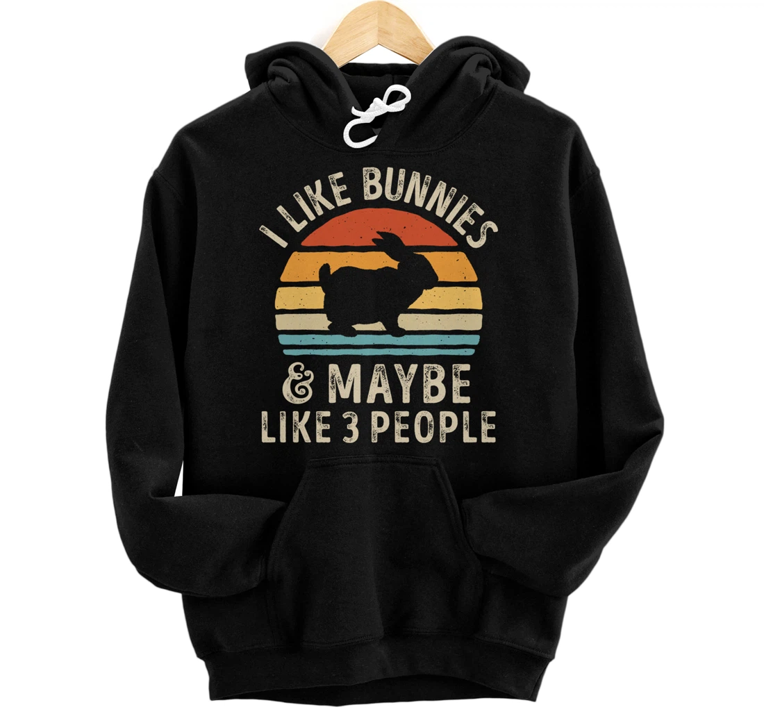 Like Bunnies And Maybe Like 3 People Bunny Rabbit Retro Men Pullover Hoodie