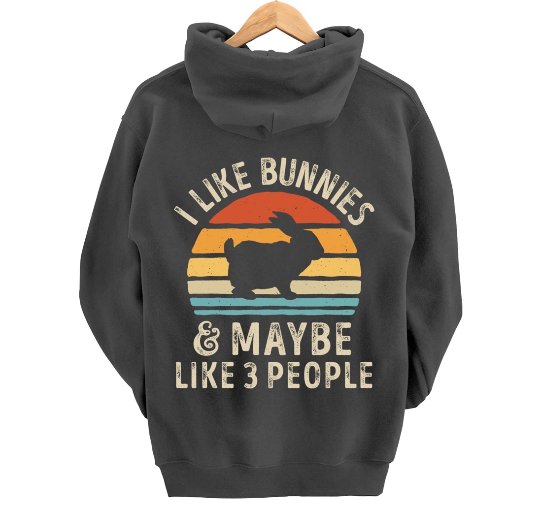 Like Bunnies And Maybe Like 3 People Bunny Rabbit Retro Men Pullover Hoodie