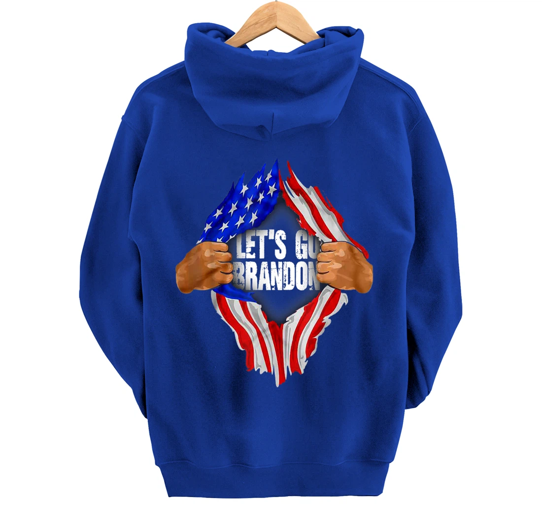 Let's Go Branson Brandon US Flag Conservative Anti Liberal Pullover Hoodie