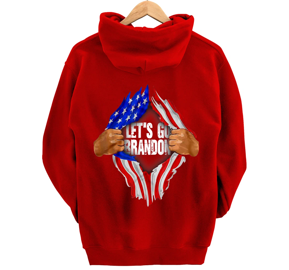 Let's Go Branson Brandon US Flag Conservative Anti Liberal Pullover Hoodie