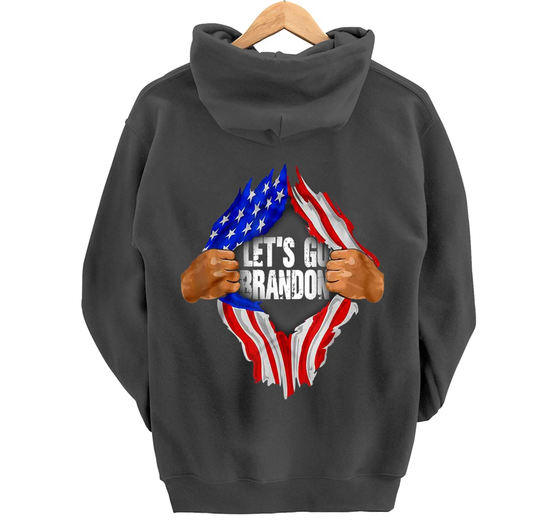 Let's Go Branson Brandon US Flag Conservative Anti Liberal Pullover Hoodie