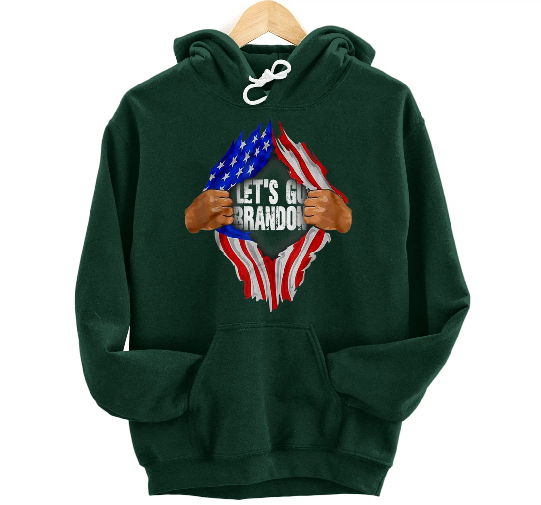Let's Go Branson Brandon US Flag Conservative Anti Liberal Pullover Hoodie