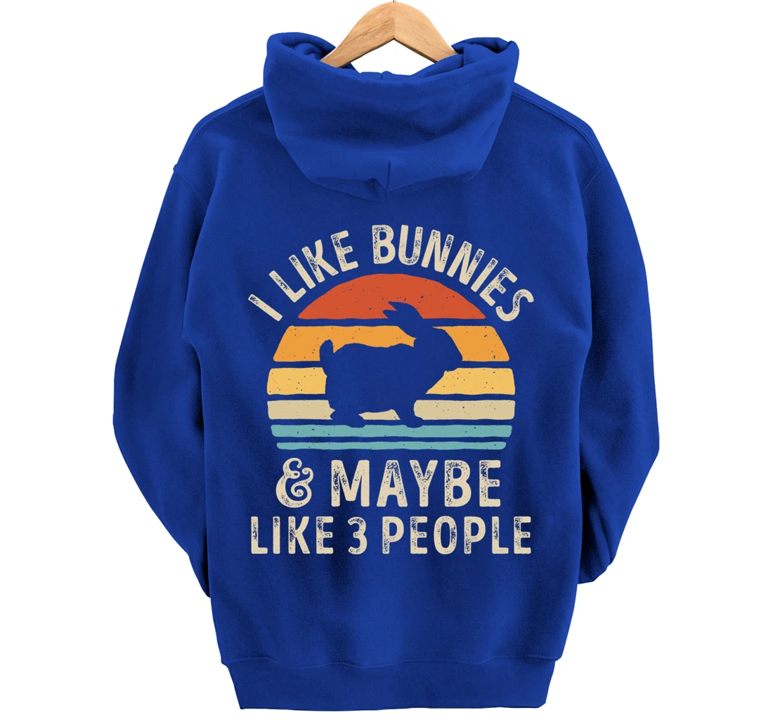Like Bunnies And Maybe Like 3 People Bunny Rabbit Retro Men Pullover Hoodie