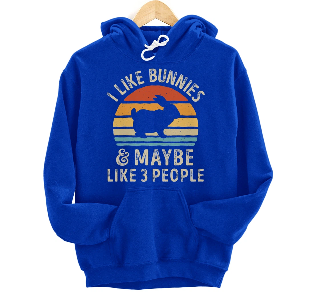 Like Bunnies And Maybe Like 3 People Bunny Rabbit Retro Men Pullover Hoodie