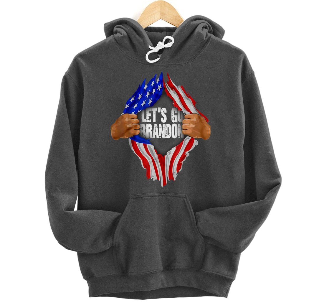 Let's Go Branson Brandon US Flag Conservative Anti Liberal Pullover Hoodie