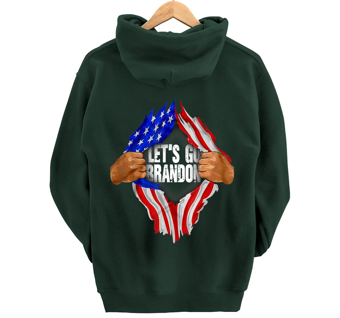 Let's Go Branson Brandon US Flag Conservative Anti Liberal Pullover Hoodie